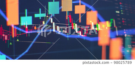 Charts of financial instruments for technical analysis. Stock trading market background as concept. Charts of financial instruments for technical analysis. Stock trading market background as concept. 98025789