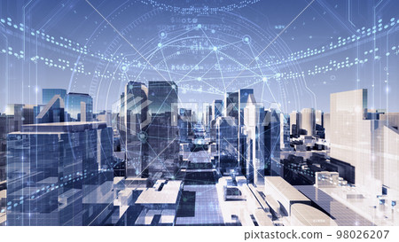 智能城市數字人工智能城市網絡技術通信 3d 圖 98026207