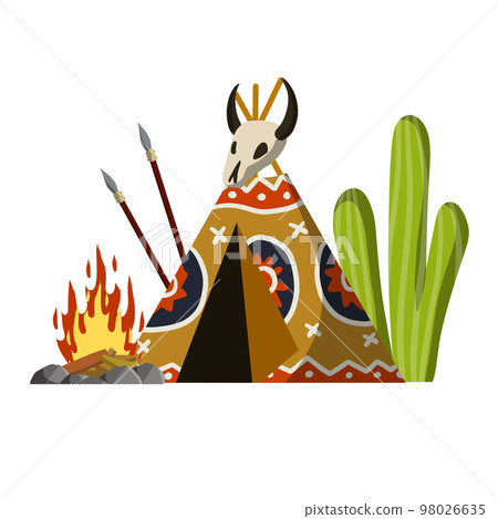 Indian wigwam. Home of native American. 98026635