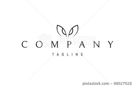 Vector logo on which an abstract image of the eyes of an owl in a linear style. 98027028