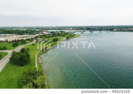 Aerial scene of the shoreline at Fort Erie, Ontario, Canada Aerial scene of the shoreline at Fort Erie, Ontario, Canada 98028169