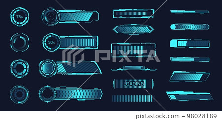 Hud Loaders. Loading Bar Speed Progress. - Stock Illustration.