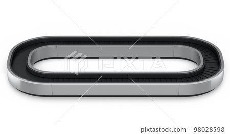 Airport luggage conveyor belt from baggage claim area on white background. Airport luggage conveyor belt from baggage claim area on white background. 98028598