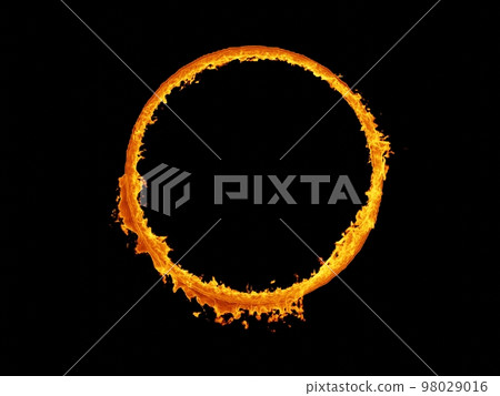 Fire flame ember isolated on black background. Close up Particle spark fire for mock up. 3d render. 98029016