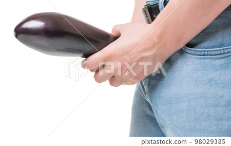 eggplant erotic food imitating potency isolated on white background. health phallus eggplant erotic food imitating potency isolated on white background. health phallus 98029385