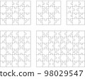 puzzles, jigsaw, vector 98029547
