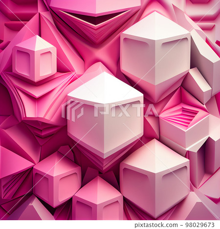 Pink Color Shapes Modern Pink Geometric Shapes Background.... - Stock Illustration ...