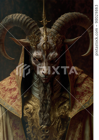 Generative AI illustration of baphomet goat satanism Generative AI illustration of baphomet goat satanism 98029863