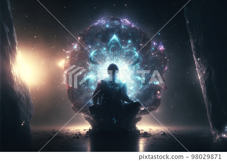 Generative AI illustration of meditation experience 98029871