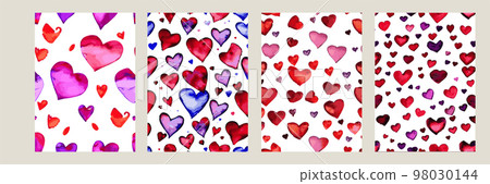 Heart pattern, vector seamless background. Can be used for wedding invitation, card for Valentine's Day or card about love. Heart pattern, vector seamless background. Can be used for wedding invitation, card for Valentine's Day or card about love. 98030144