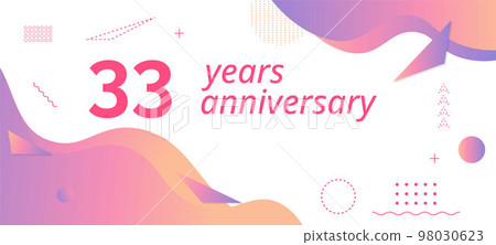 33th anniversary logo, birthday celebration. 33th anniversary logo, birthday celebration. 98030623