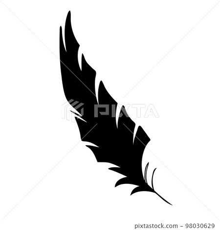Feather of birds. Black feather silhouette for logo vector set Feather of birds. Black feather silhouette for logo vector set 98030629