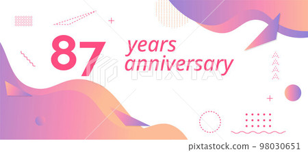 87th anniversary logo, birthday celebration. 87th anniversary logo, birthday celebration. 98030651