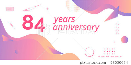 84th anniversary logo, birthday celebration. 98030654