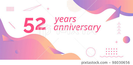 52th anniversary logo, birthday celebration. 52th anniversary logo, birthday celebration. 98030656