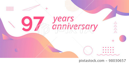 97th anniversary logo, birthday celebration. 98030657