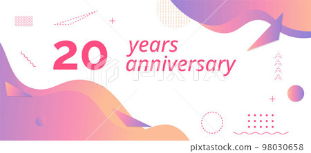 20th anniversary logo, birthday celebration. 20th anniversary logo, birthday celebration. 98030658