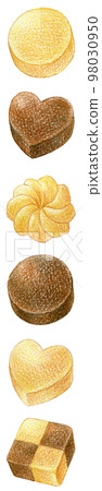 Small cookie colored pencil drawing vertical line Small cookie colored pencil drawing vertical line 98030950