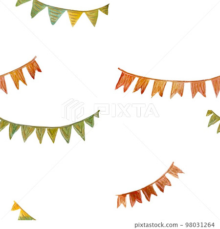 Happy birthday flags large pattern a watercolor Happy birthday flags large pattern a watercolor 98031264