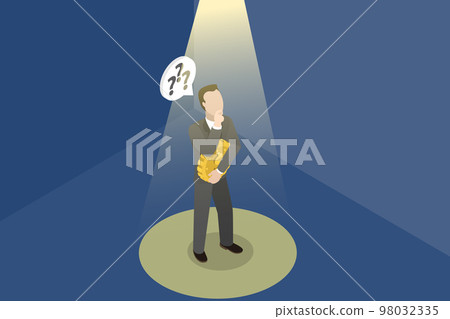 3D Isometric Flat Vector Conceptual Illustration of Money Question 98032335