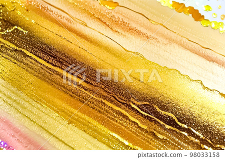 Luxury golden paint wallpaper, gold material texture, retro decorative abstract surface with magic acrylic glitter, artistic brush effect 98033158