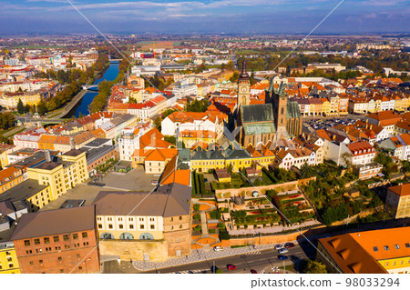 Panoramic view from the drone on the city Hradec Kralove Panoramic view from the drone on the city Hradec Kralove 98033294