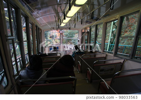 Inside the second-generation Maya Cable car (manufactured in 1955, retired in 2012) 98033563