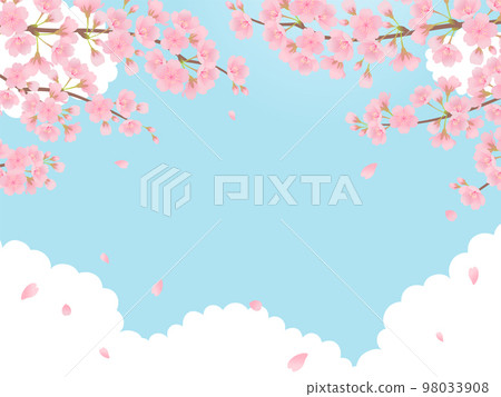 Sakura and blue sky background frame Sakura and blue sky background frame 98033908
