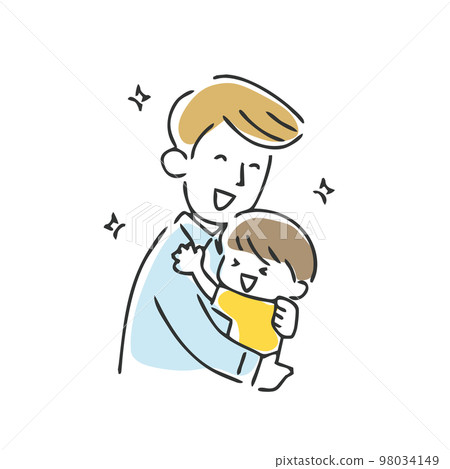 father and son hugging 98034149