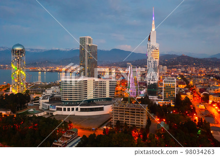 Aerial evening view of Georgian town Batumi 98034263