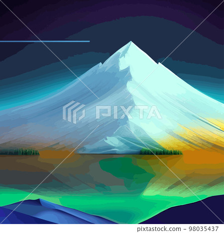 brightly colored mountain ranges. Beautiful landscape, foggy fog mountain slopes. Abstract gradient, vector illustration. geometric, colorful abstract shapes brightly colored mountain ranges. Beautiful landscape, foggy fog mountain slopes. Abstract gradient, vector illustration. geometric, colorful abstract shapes 98035437