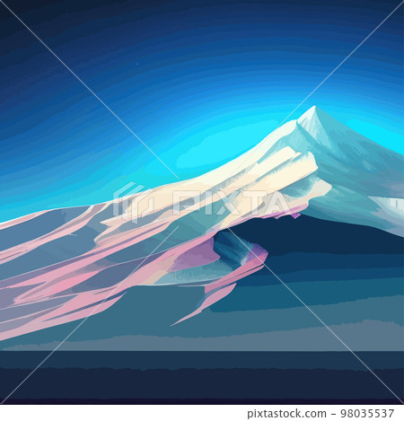 brightly colored mountain ranges. Beautiful landscape, foggy fog mountain slopes. Abstract gradient, vector illustration. geometric, colorful abstract shapes  98035537
