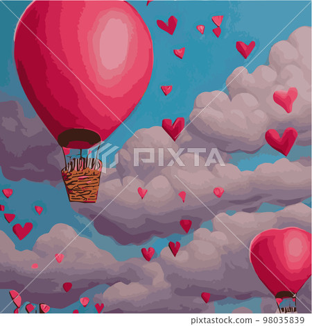 Valentines red heart balloons vector design... - Stock Illustration ...