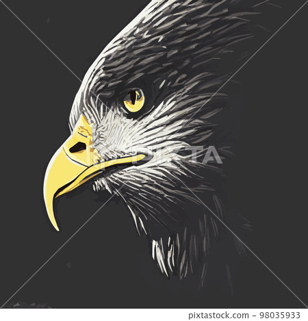 Portrait of a bald eagle. Vector illustration of an American bald eagle in flight .US Symbols Symbols Liberty profile portrait 98035933