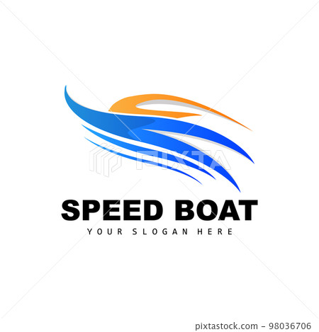 Speed Boat Logo, Fast Cargo Ship Vector, Sailboat, Design For Ship Manufacturing Company, Waterway Shipping, Marine Vehicles, Transportation 98036706