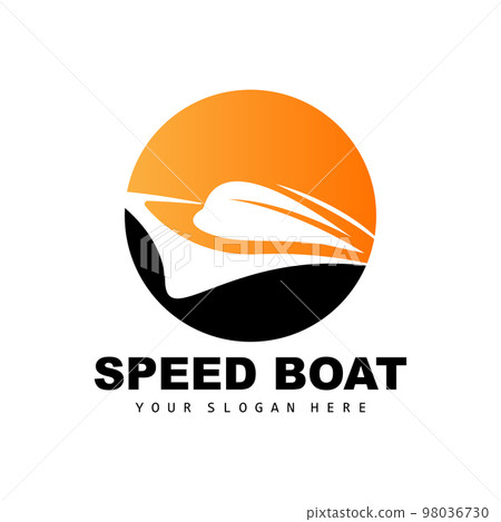 Speed Boat Logo, Fast Cargo Ship Vector, Sailboat, Design For Ship Manufacturing Company, Waterway Shipping, Marine Vehicles, Transportation 98036730