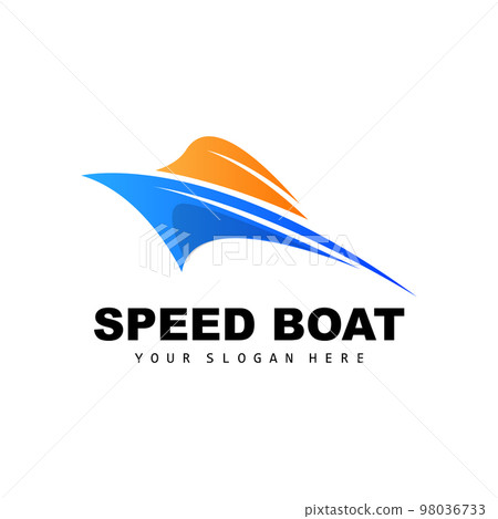 Speed Boat Logo, Fast Cargo Ship Vector, Sailboat, Design For Ship Manufacturing Company, Waterway Shipping, Marine Vehicles, Transportation 98036733