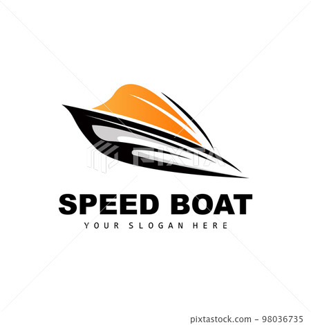 Speed Boat Logo, Fast Cargo Ship Vector, Sailboat, Design For Ship Manufacturing Company, Waterway Shipping, Marine Vehicles, Transportation 98036735