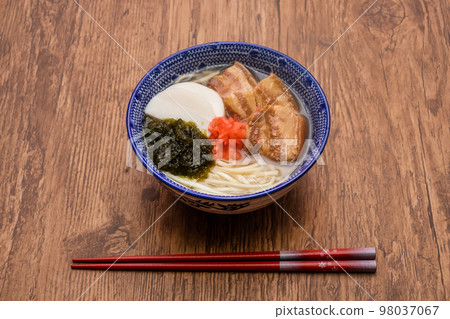 Okinawa soba noodles with boiled pork from Okinawa 98037067