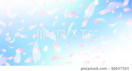 Cherry blossom petals landscape background 98037503