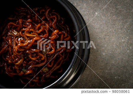Korean black spaghetti or instant noodle with roasted chajung sauce 98038061