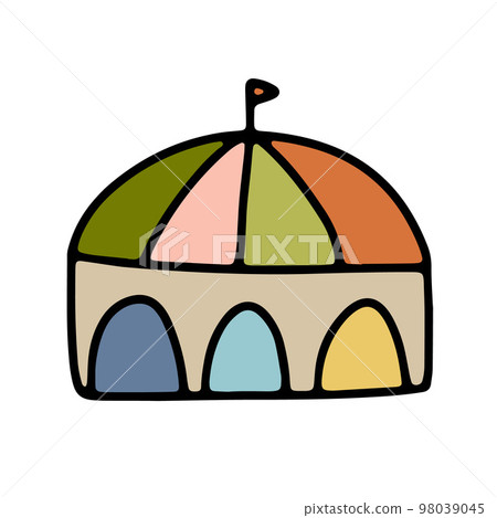 Doodle house. Sketch scribble style. Hand drawn build vector illustration 98039045
