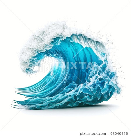 Water sea ocean wave isolated on white background Water sea ocean wave isolated on white background 98040556