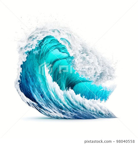 Water sea ocean wave isolated on white background  98040558
