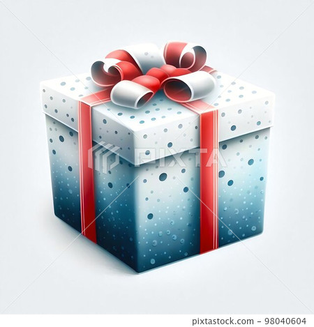 Gift box with ribbon isolated on white background Gift box with ribbon isolated on white background 98040604