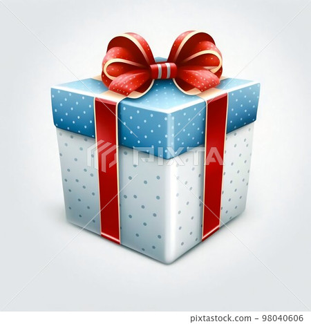 Gift box with ribbon isolated on white background Gift box with ribbon isolated on white background 98040606