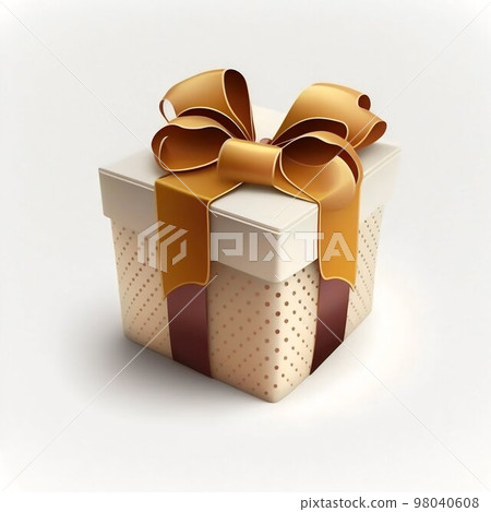 Gift box with ribbon isolated on white background Gift box with ribbon isolated on white background 98040608