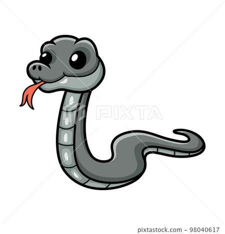 Cute black mamba snake cartoon Cute black mamba snake cartoon 98040617