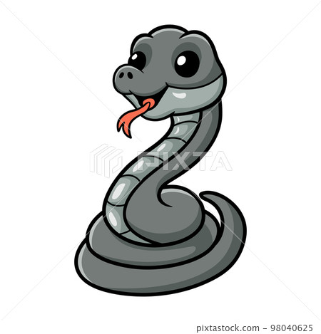 Cute black mamba snake cartoon Cute black mamba snake cartoon 98040625