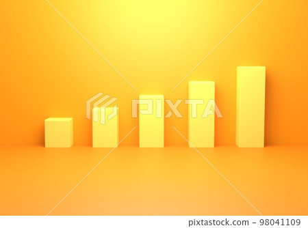 3d rendering of empty yellow orange abstract minimal. Business concept background. Scene for advertising, showcase, technology, banner, economy, investment, presentation. Illustration. Product display 98041109